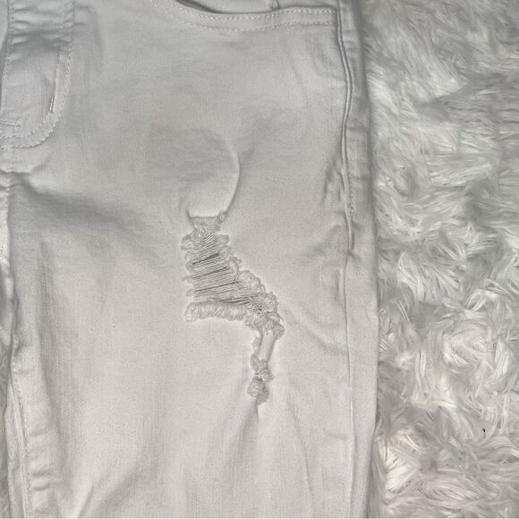 KanCan Estilo Distressed Raw Frayed Hem White Skinny Cropped Jeans Size 3/25 - Picture 6 of 12